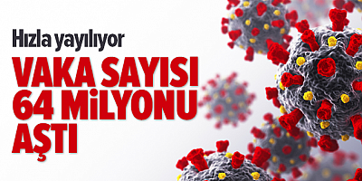 Dünyada Kovid-19 vaka sayısı 64 milyonu geçti