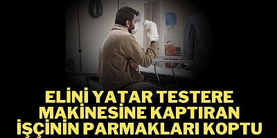 Elini yatar testere makinesine kaptıran işçinin parmakları koptu