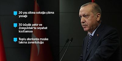 Erdoğan: Bu gece itibariyle 30 büyükşehir ve Zonguldak ilimizi araç giriş çıkışına kapatıyoruz