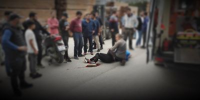 Forklift ile çarpışan motosikletin sürücüsü yaralandı