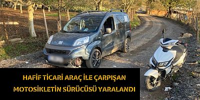 Hafif ticari araç ile çarpışan motosikletin sürücüsü yaralandı