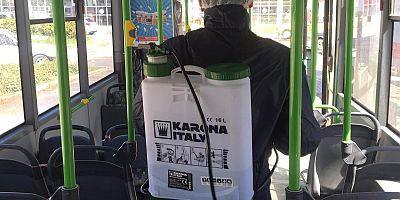 HALK OTOBÜSLERİNDE DEZENFEKTE ÇALIŞMALARI SÜRÜYOR