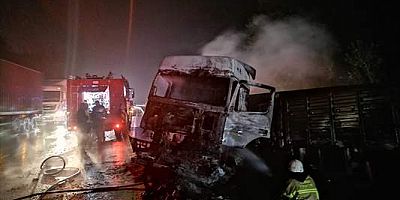 İnegöl-Ankara kara yolunda tırda çıkan yangın söndürüldü