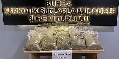İnegöl’de 20 kilo 481 gram uyuşturucu ele geçirildi