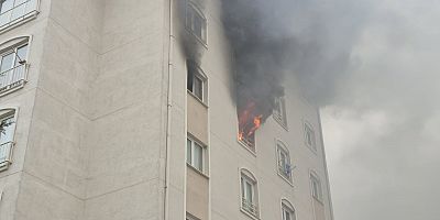 İNEGÖL’DE 8 KATLI BİNADA YANGIN PANİĞİ