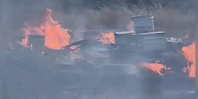 İnegöl’de Anız Yangını Arı Kovanlarına Sıçradı