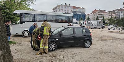 İnegöl’de araç yangını paniği