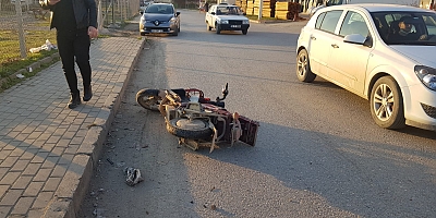 İnegöl'de bir kişinin ağır yaralandığı kaza kamerada