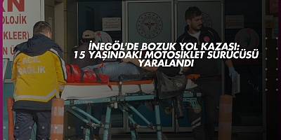 İnegöl'de Bozuk Yol Kazası: 15 Yaşındaki Motosiklet Sürücüsü Yaralandı