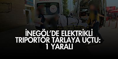 İnegöl’de Elektrikli Triportör Tarlaya Uçtu: 1 Yaralı