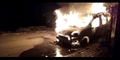 İnegöl’de husumetlisinin önce aracını yakan,  şahıs, güvenlik kameralarına yansıdı