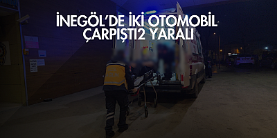 İnegöl’de iki otomobil çarpıştı: 2 yaralı
