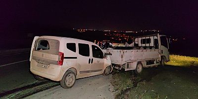 İNEGÖL'DE KAMYONETE OK GİBİ SAPLANDI