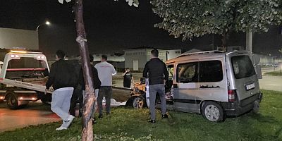 İnegöl’de Kaygan Yolda Ticari Araç Refüje Çıktı: 2 Yaralı