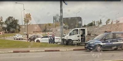 İnegöl'de korkutan kaza 2 yaralı