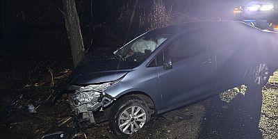 İnegöl’de Maddi Hasarlı Kaza: Araç Ağaca Çarptı