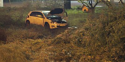 İnegöl’de Makas Atan Sürücü Takla Attı