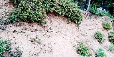 İnegöl’de mezarlık bölgesinde toprak kayması üzerine insan kemikleri ortaya çıktığı iddia edildi