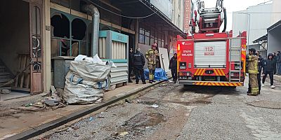 İnegöl'de Mobilya Boyahanesinde Yangın paniği 