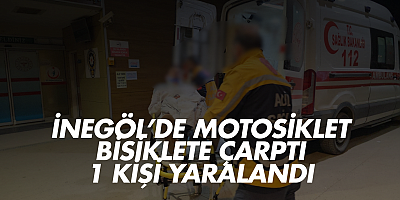 İnegöl’de Motosiklet Bisiklete Çarptı: 1 Kişi Yaralandı