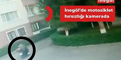 İnegöl’de motosiklet hırsızlığı kamerada