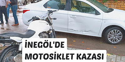 İNEGÖL'DE MOTOSİKLET KAZASI