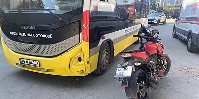 İnegöl’de Otobüs ile Motosiklet Çarpıştı: 1 Yaralı