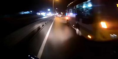 İnegöl’de otobüs şoförü ile motosiklet sürücüsü arasında yol verme tartışması