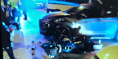 İnegöl'de Otomobil ile çarpışan motosiklet sürücüsü ölümden döndü