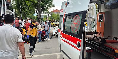 İnegöl’de otomobil ile motosiklet çarpıştı: 1 yaralı