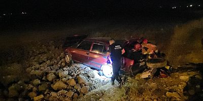 İnegöl’de Otomobil Tarlaya Uçtu: 1 Yaralı