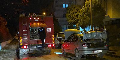 İnegöl’de Park Halindeki Otomobilde Yangın