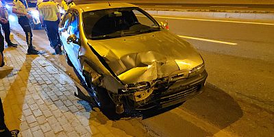 İnegöl’de Sürücü Çöp Konteynerine Çarptı