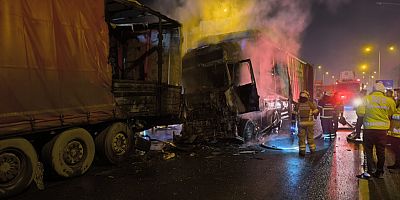 İnegöl’de  kaza yapan tır alev aldı: 1 Hayatını Kaybetti, 1 yaralı