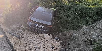 İnegöl’de Yeni Yapılan Yolda Kaza: