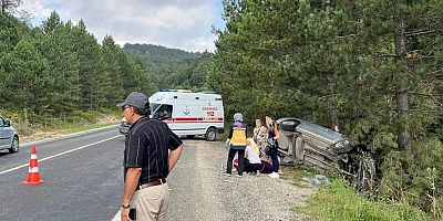 İnegöl Domaniç yolunda kaza 2’si çocuk 6 kişi yaralandı
