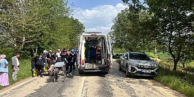 İnegöl Kurşunlu Yolunda Trafik Kazası: Motosiklet Sürücüsü Yaralandı