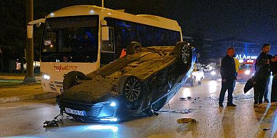 İnegöl OSB Yolunda İki Otomobil Çarpıştı: 1 Kişi Yaralandı