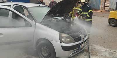 İnegöl otomobil aniden alev aldı 
