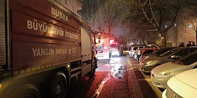 İnegöl'de 4 Katlı Binada Yangın Paniği