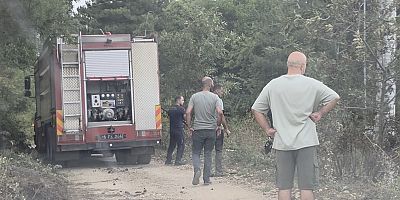 İnegöl Yeniceköy’de Elektrik Hatları Patladı, Otluk Alanda Yangın Çıktı