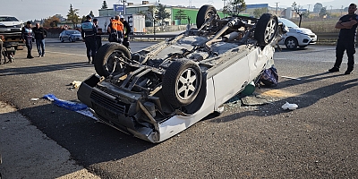 İnegöl Yolunda Araç Takla Attı   1 Kişi Yaralı