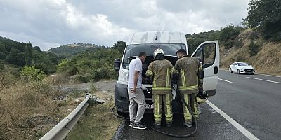 İNEGÖL YOLUNDA MİNİBÜS YANGINI