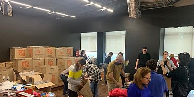 İnegöllüler ABD'de yardım kampanyası 5.5 tonluk malzeme Türkiye geldi