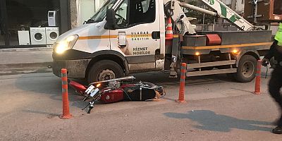 İş aracının çarptığı 16 yaşındaki genç ağır yaralandı