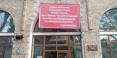 İSHAKPAŞA CAMİ 1 HAFTA İBADETE KAPATILDI