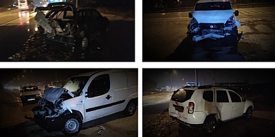 ışıkta bekleyen 3 araca çarpması sonucu, 4 kişi yaralandı