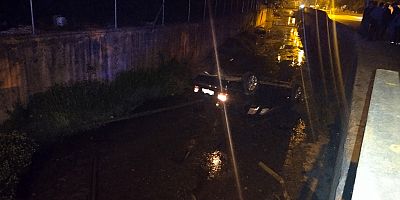 İstanbul Beykoz'da kontrolden çıkan otomobil dereye uçtu: 1 yaralı