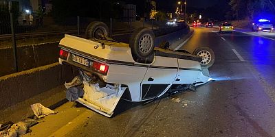 İstanbul Kartal’da kontrolden çıkan otomobil takla attı: 2 yaralı