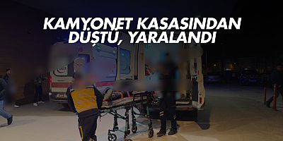 Kamyonet kasasından düştü, yaralandı